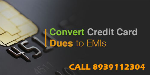 Credit Card EMI. Visual representation of converting credit card dues to EMIs, highlighting a simplified payment method. 