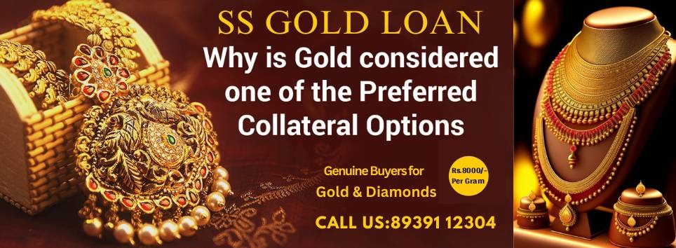 Gold Loan. An infographic illustrating the concept of gold loans in India, featuring gold items and loan terms.