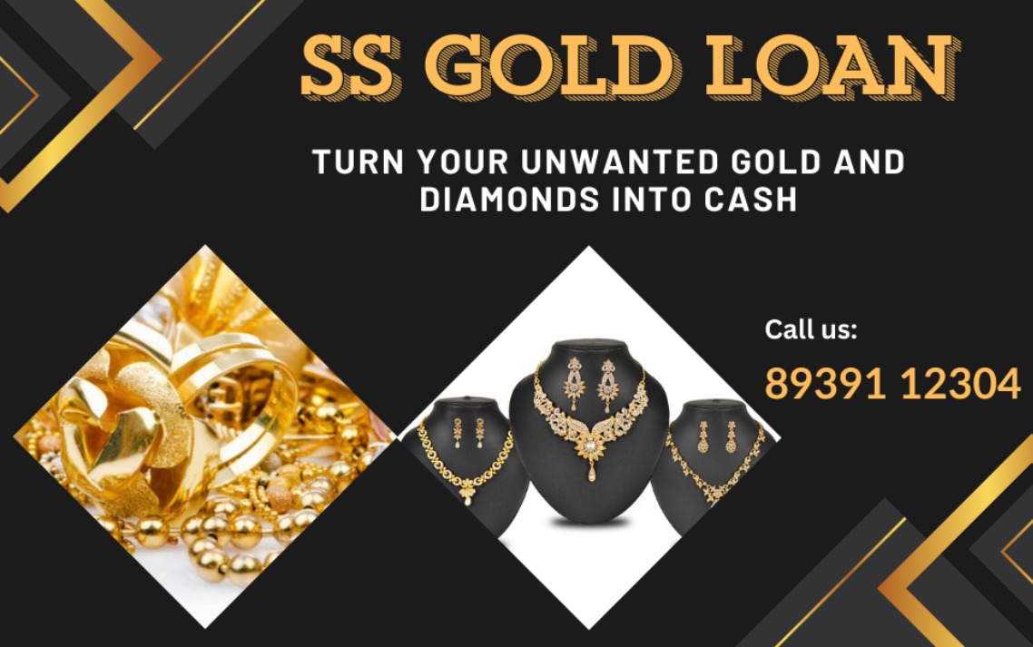 Promotional image showing gold and diamond jewelry with the message โTurn your unwanted gold and diamond into cashโ highlighting instant cash benefits for old jewelry.